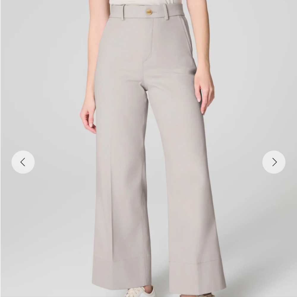 Spanx Supersmooth Stretch Twill Cropped Wide Leg Pants